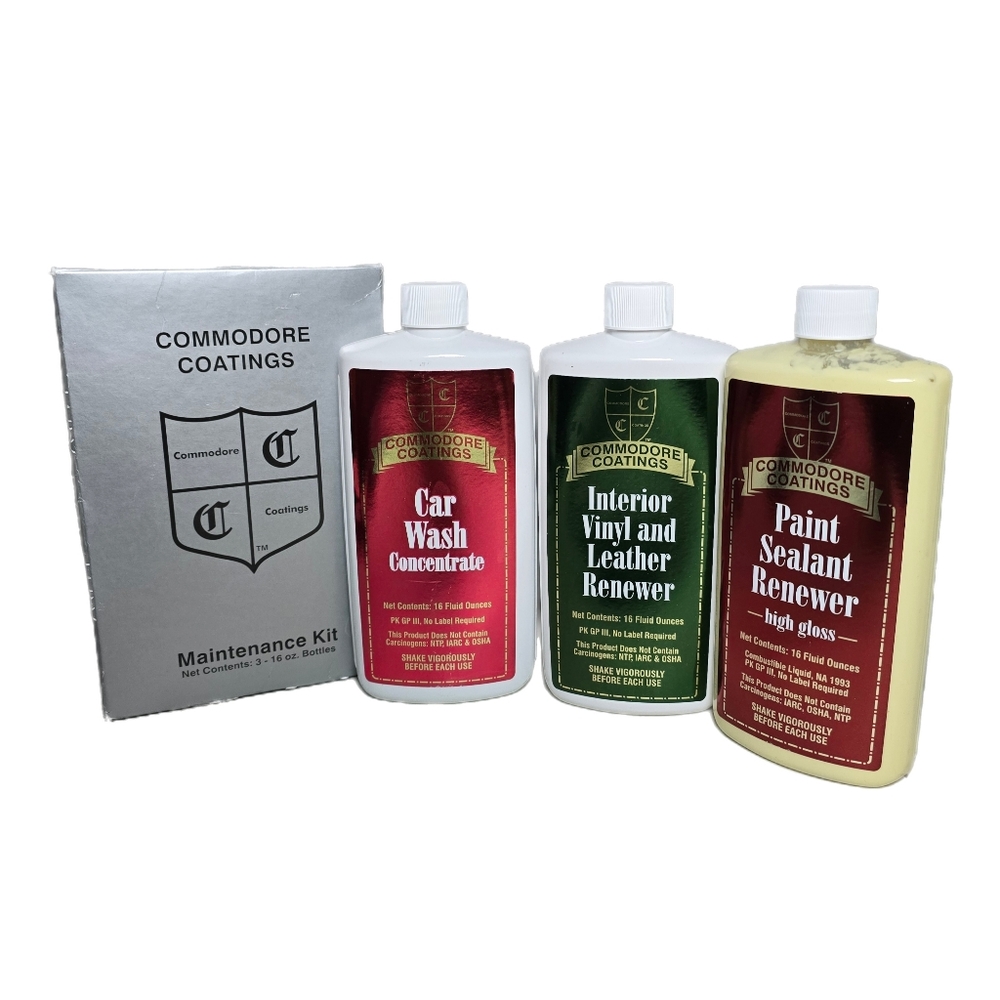 Commodore Coatings Maintenance Kit 3 Bottles New Sealed Car Auto Wash Wax